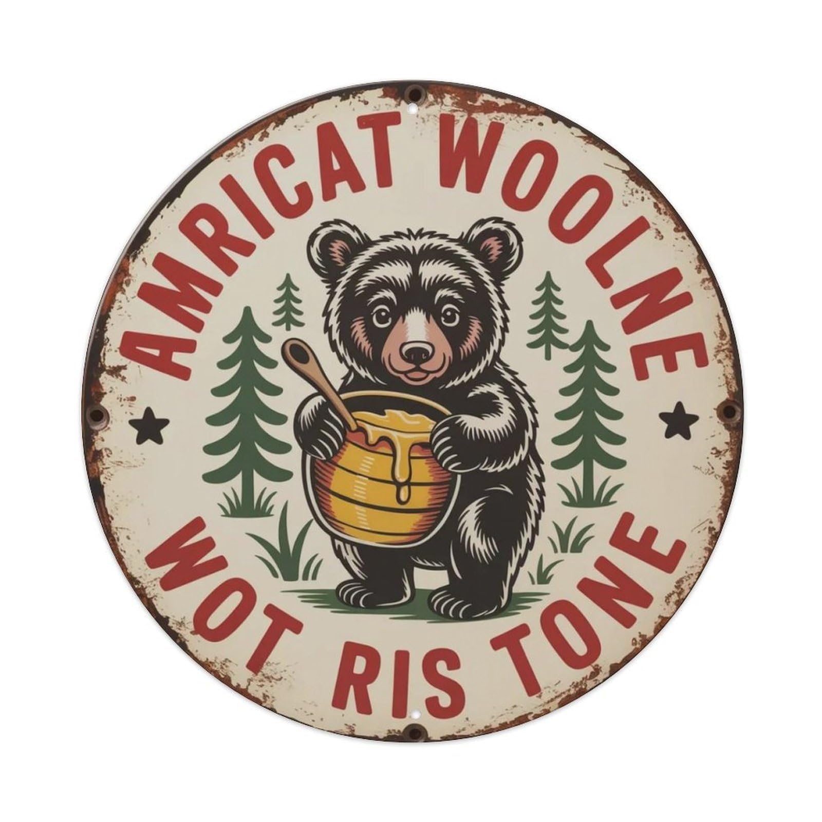 Bear Cub Honey Metal Tin Sign Plaque