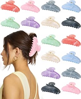 16 Pack Hair Claw Clips for Women - Large Non-Slip Hair Claws for Thick Thin Hair, Cute Hair Barrettes Elegant & Durable, Fashion Hair Accessories Stylish Bulk Hair Clips for Girls DIY Gift