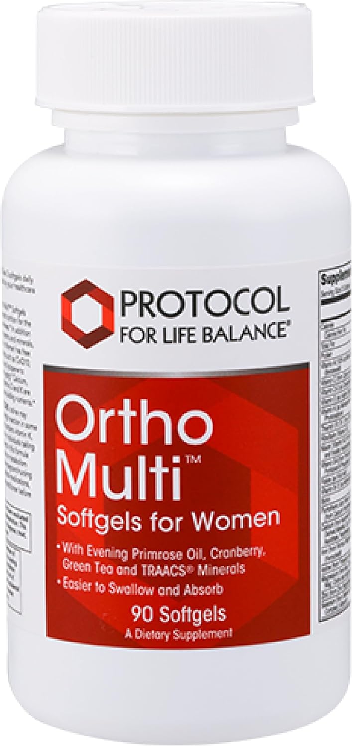 PROTOCOL FOR LIFE BALANCE Ortho Multi Softgels for Women - Multivitamin with Cranberry, Green Tea & Evening Primrose Oil - Magnesium & Biotin - Egg Free & Halal - 90 Softgels