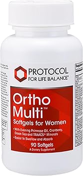 PROTOCOL FOR LIFE BALANCE Ortho Multi Softgels for Women - Multivitamin with Cranberry, Green Tea & Evening Primrose Oil - Magnesium & Biotin - Egg Free & Halal - 90 Softgels