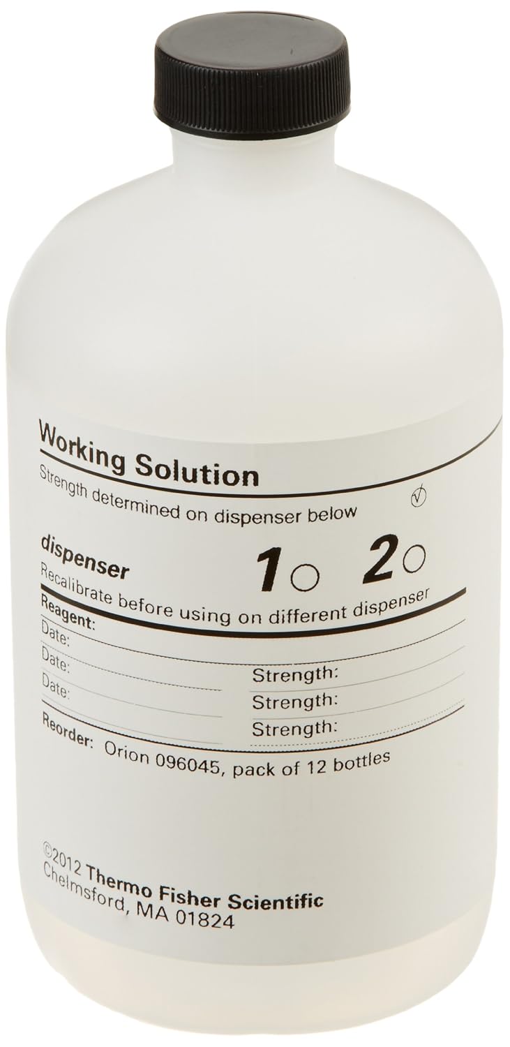 Thermo Scientific Orion Titrant Clear Plastic Bottle, 450mL Capacity (Pack of 12)