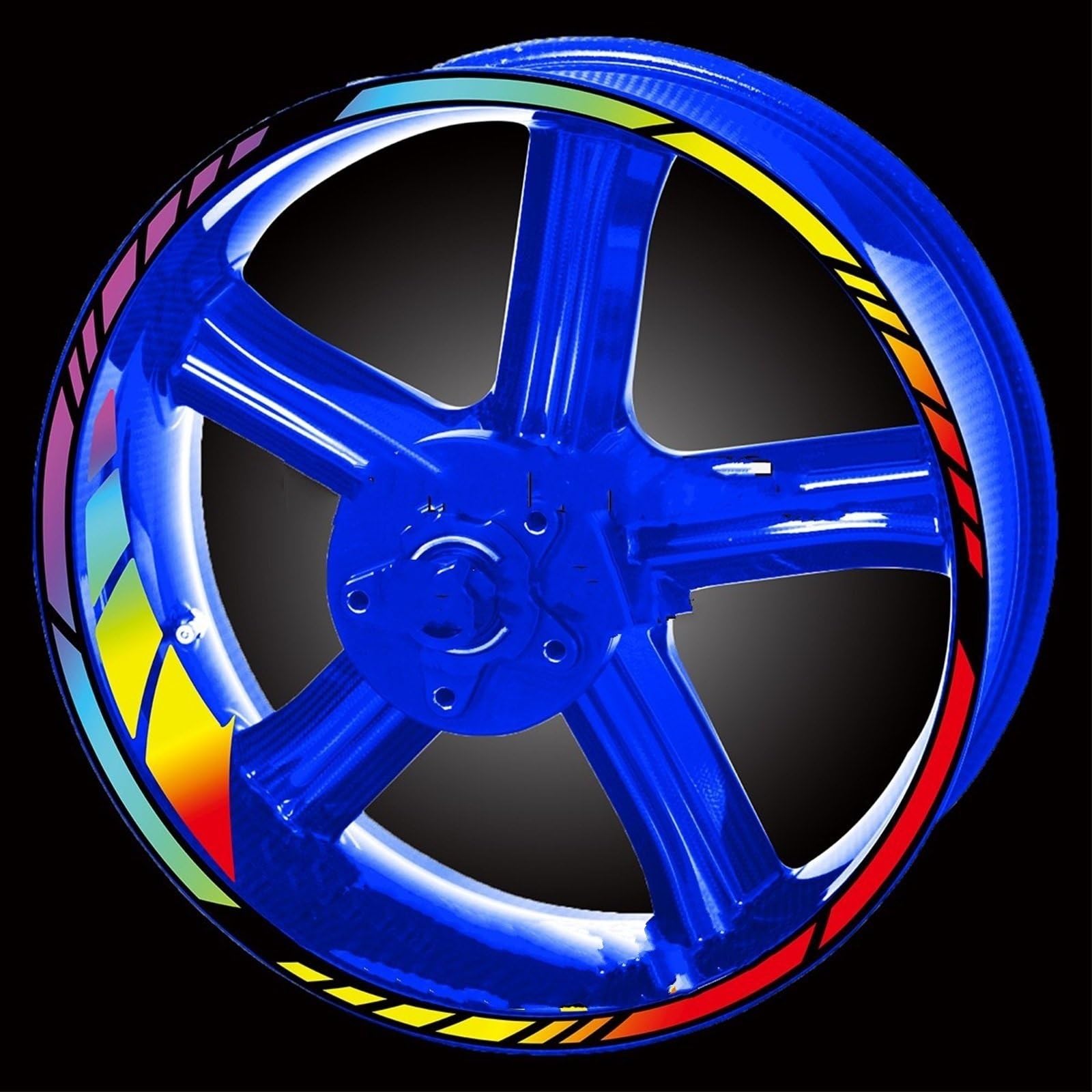 Motorcycle Wheel Sticker Rim Decal Hub Stripe Tape for Yamaha YZF R1 R3 R15 R1m R6 Mt07 Mt09 FZ6 Decorative(Color7)