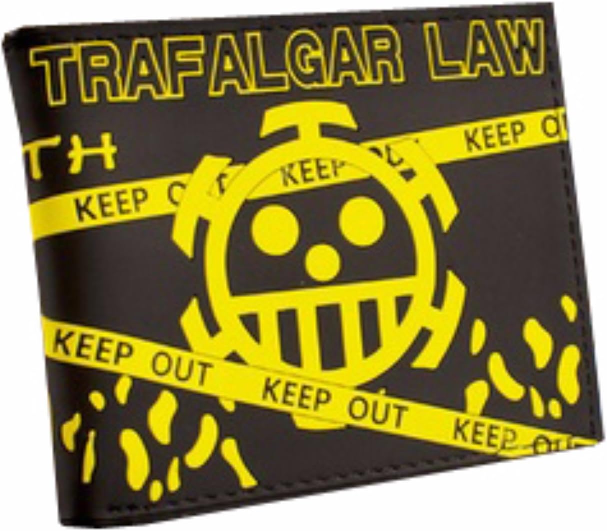 animanga new Wallet Cool PU Leather Money Fold Purse Black Yellow one piece Trafalgar law rare