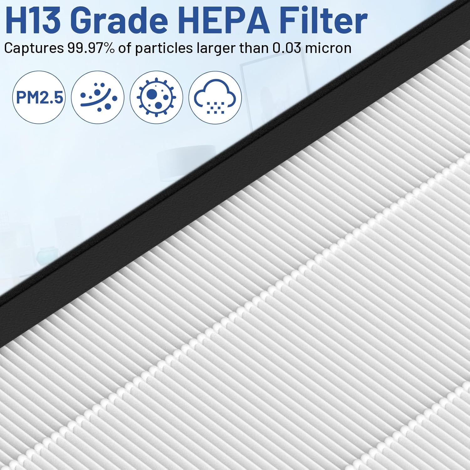 TZ-K2 Replacement Filter Compatible with ToLife Air Puri-Fier Filter TZ-K2-A, 3-in-1 H13 HEPA with Activated Carbon and Pre-Filter, 2 Pack - Image 3