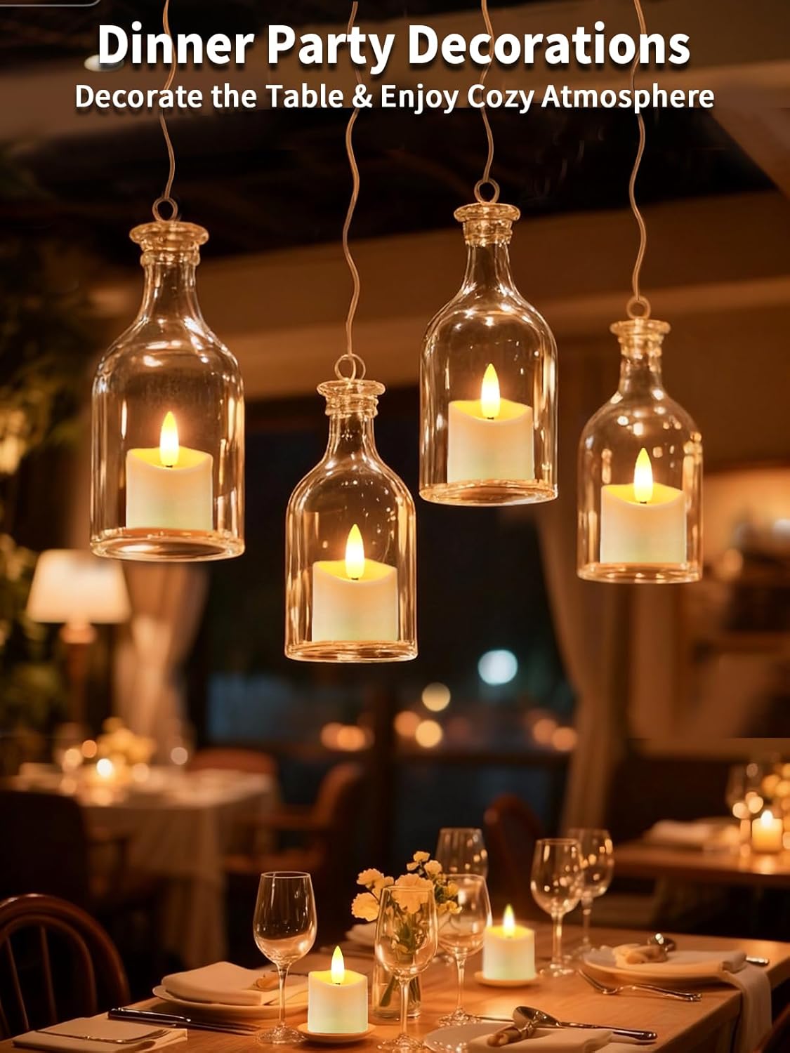 Rechargeable Tea Lights Candles,6Pcs USB Rechargeable Flickering Flameless Tealight Candles Battery Operated with Timer Remote for Home Decor, Table and Valentines Decor - Image 4