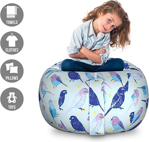 Miniatura 140 de Lunarable Silla de almacenamiento para adolescentes, coloridos patines de estilo retro, para actividades juveniles, para niñas y niños, divertido