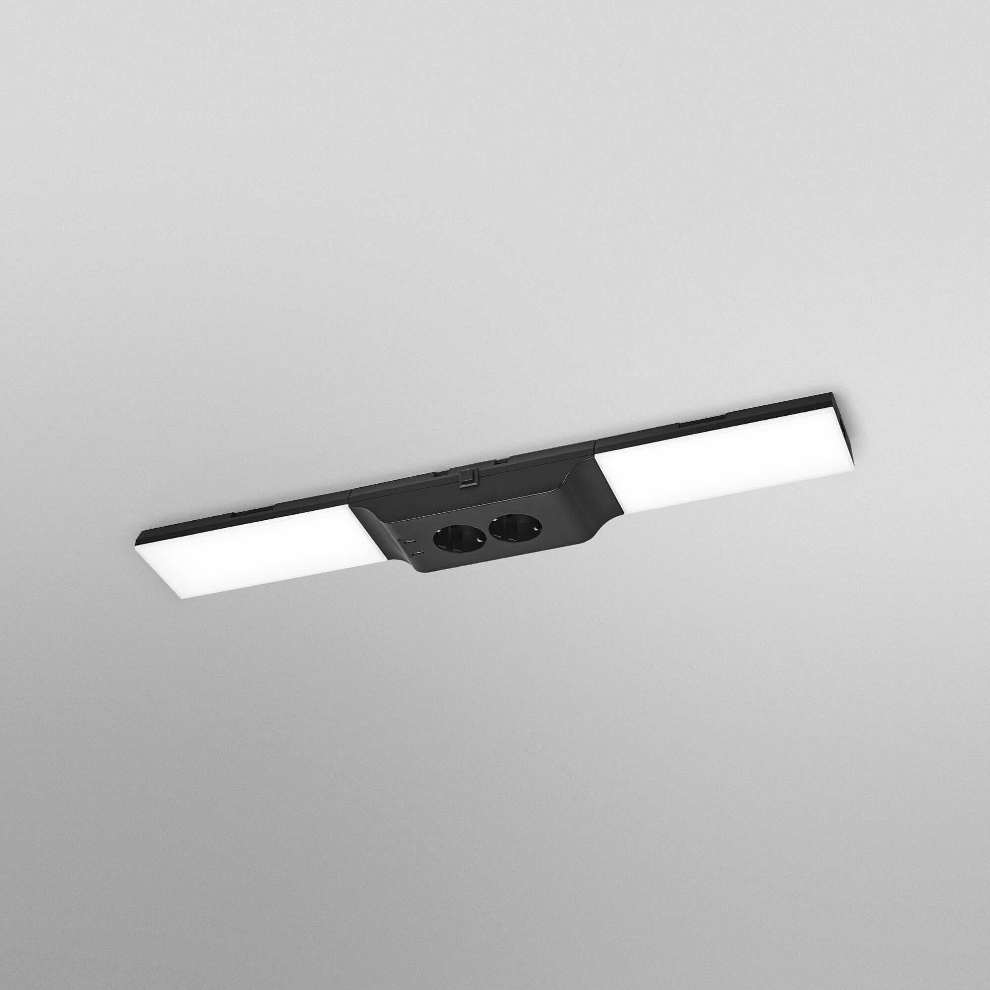 LEDVANCE Frameless under-gabinet light kit with sockets and USB-C charging stations flood, 10W, 500 lm, 3,000 K, 830 warm white, regulable, black, plastic (PC), IP20