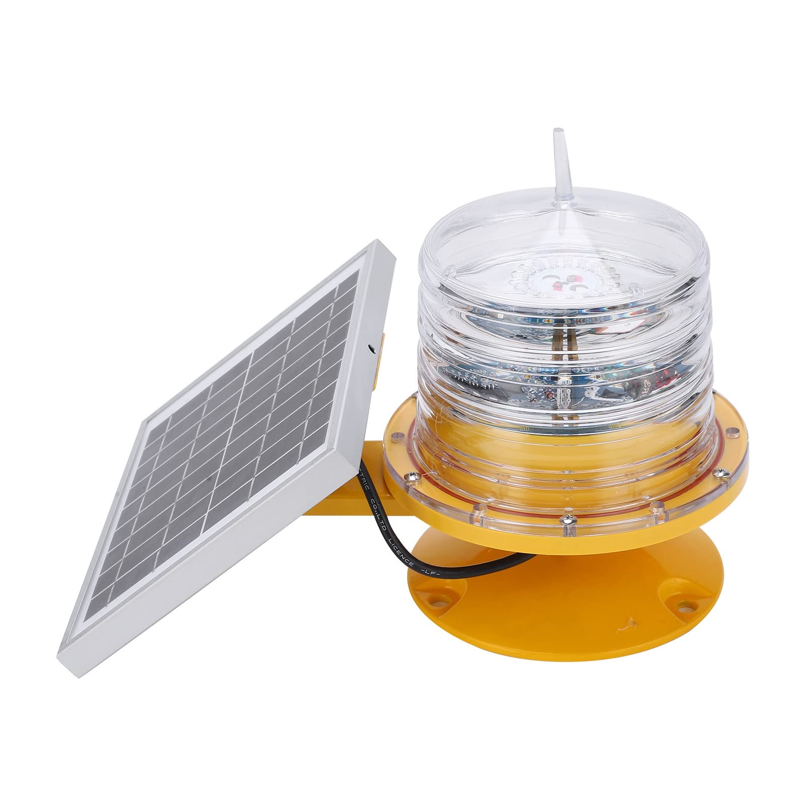 BRRNOO Faro Solare di Segnalazione, Luce Rossa Lampeggiante a 360 Gradi,