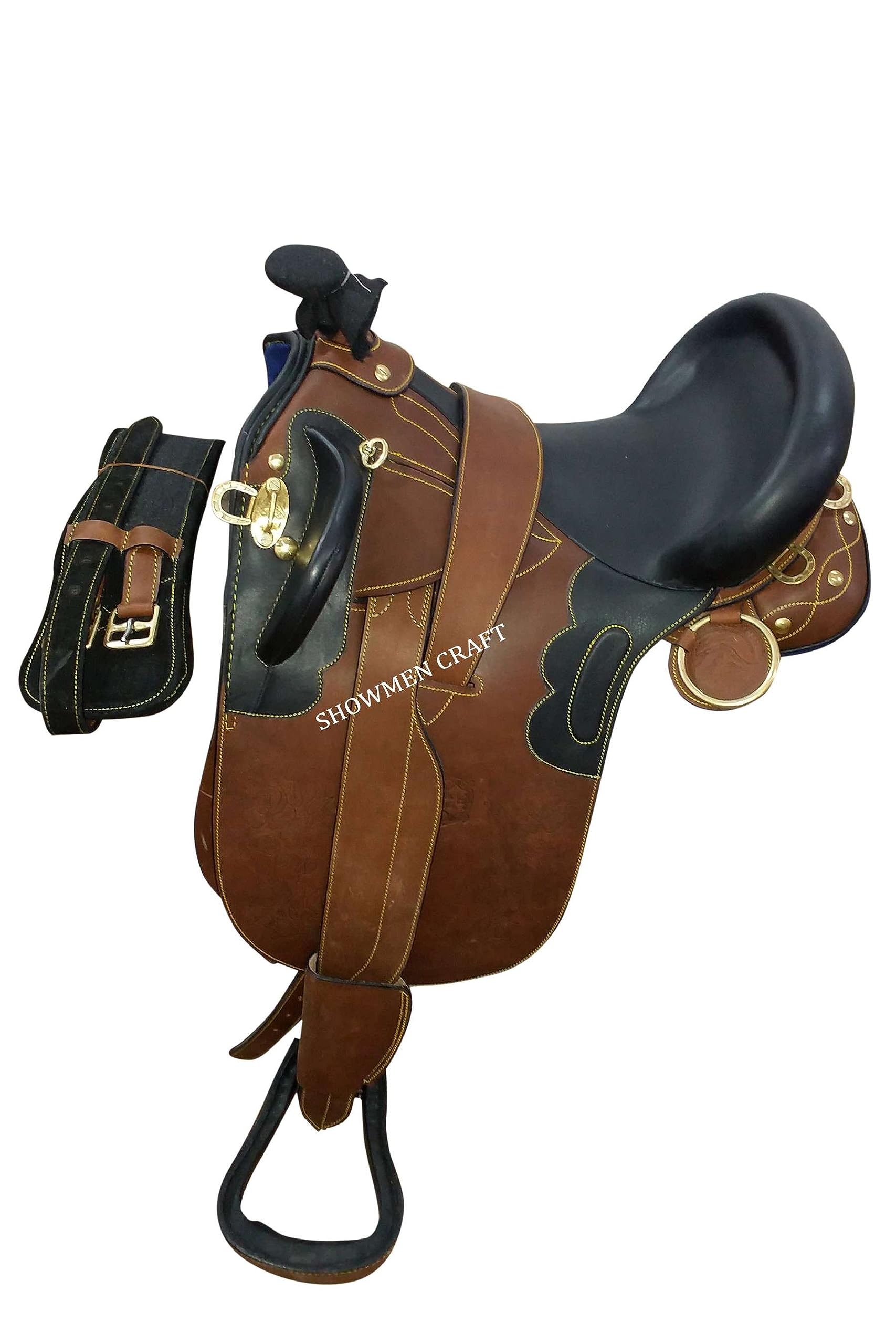 Selle Australienne Synthétique Noire - Taille 14 à 19 Pouces - NEUVE (sans Marque)