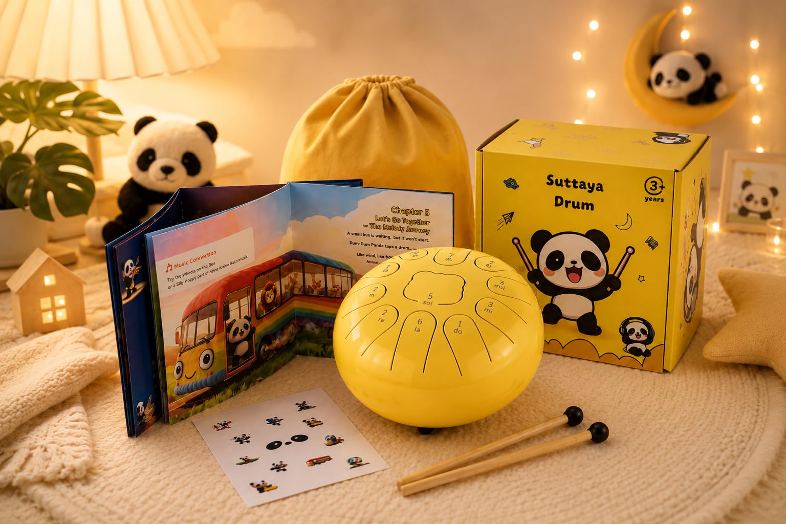 Zungentrommel kinder Steel Tongue Drum 6 Zoll, 11 Noten Suttaya Regentrommel Weiße Stahlzungentrommel mit Trommeltasche – liebevolles Geschenk zur musikalischen Früherziehung