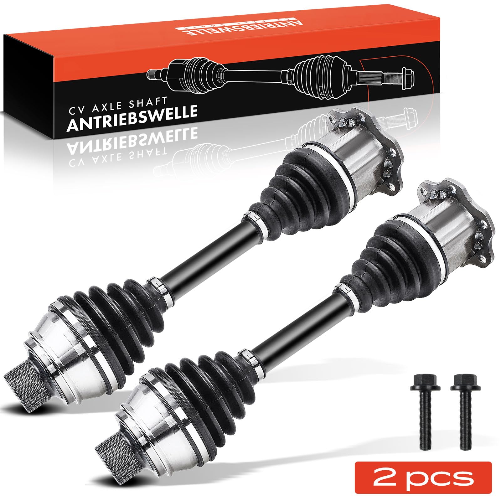 Frankberg 2x Antriebswelle Achswelle ohne ABS Ring Vorderachse Kompatibel mit A4 8K2 A4 Allroad 8KH A4 Avant 8K5 A5 8T3 A5 Cabriolet 8F7 A5 Sportback 8TA Replace# 8K0407451DX