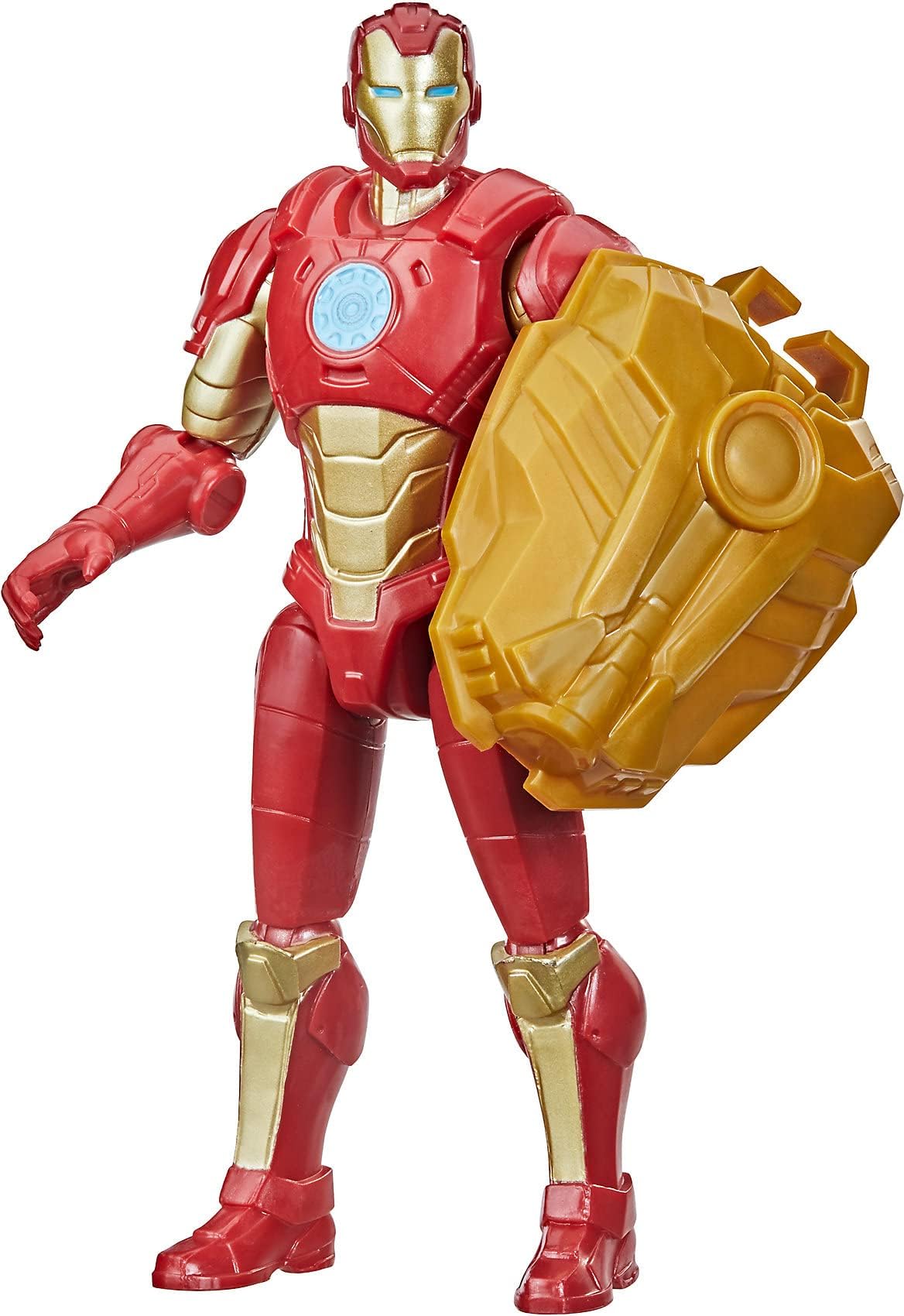 Avengers Mech Strike Iron Man 6-inch Scale Action Figure Toy Iron Man with Compatible Mech Battle Accessory, for Kids Ages 4 and Up