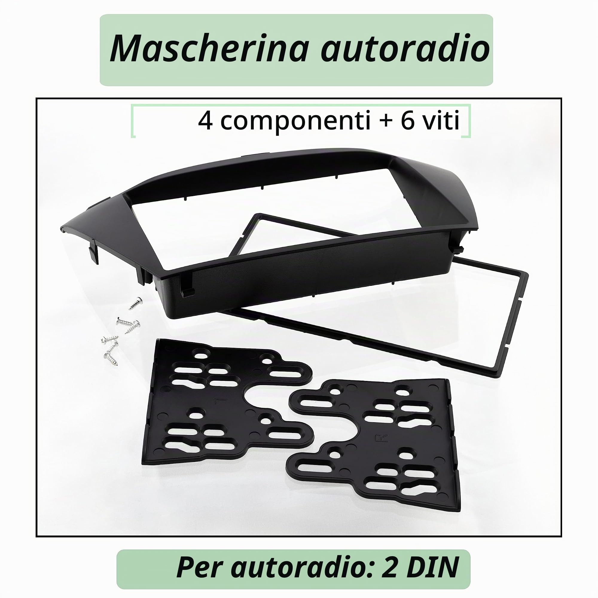 AERZETIX - C42700 - Mascherina telaio adattatore 2 DIN per autoradio - in plastica - compatibile con Hyundai ix35 2010-2015