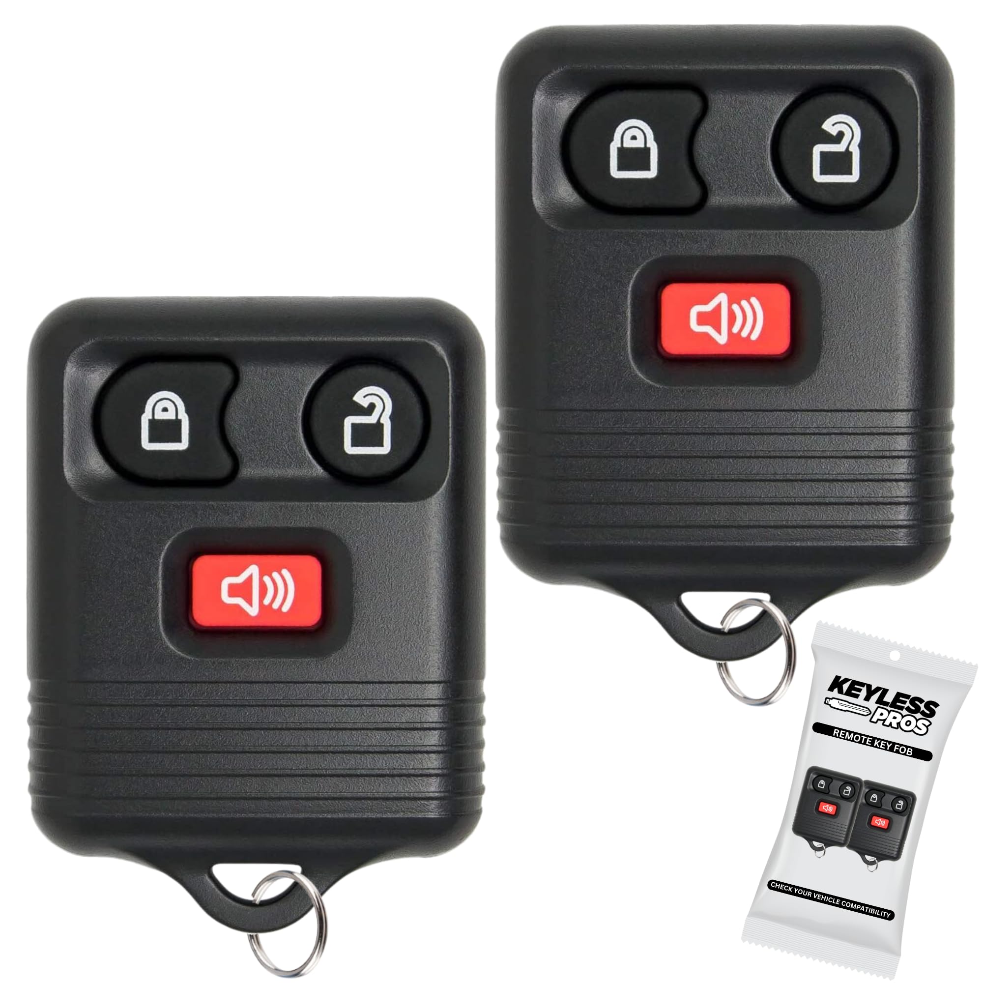 Photo 1 of KeylessPros 3-Button Replacement Key Fob Keyless Entry Remote, Fits Ford, Lincoln, Mercury, Mazda F150 F250 F350 Escape Expedition Explorer Ranger, CWTWB1U345 (2-Pack) 3-BTN x 2