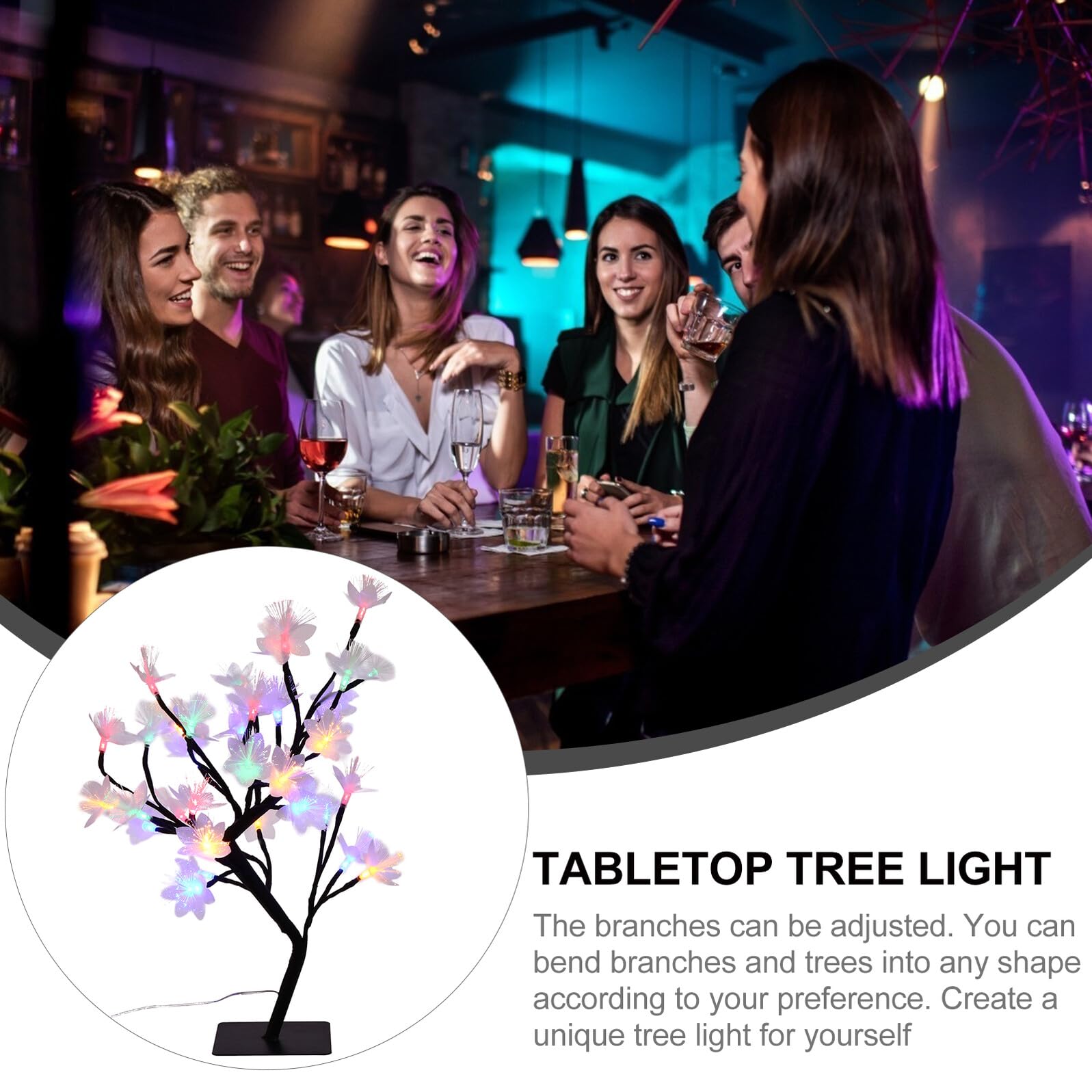 Künstliche Baum LED Lampe mit Farbwechsel, Verstellbare Zweige, 1 Stück