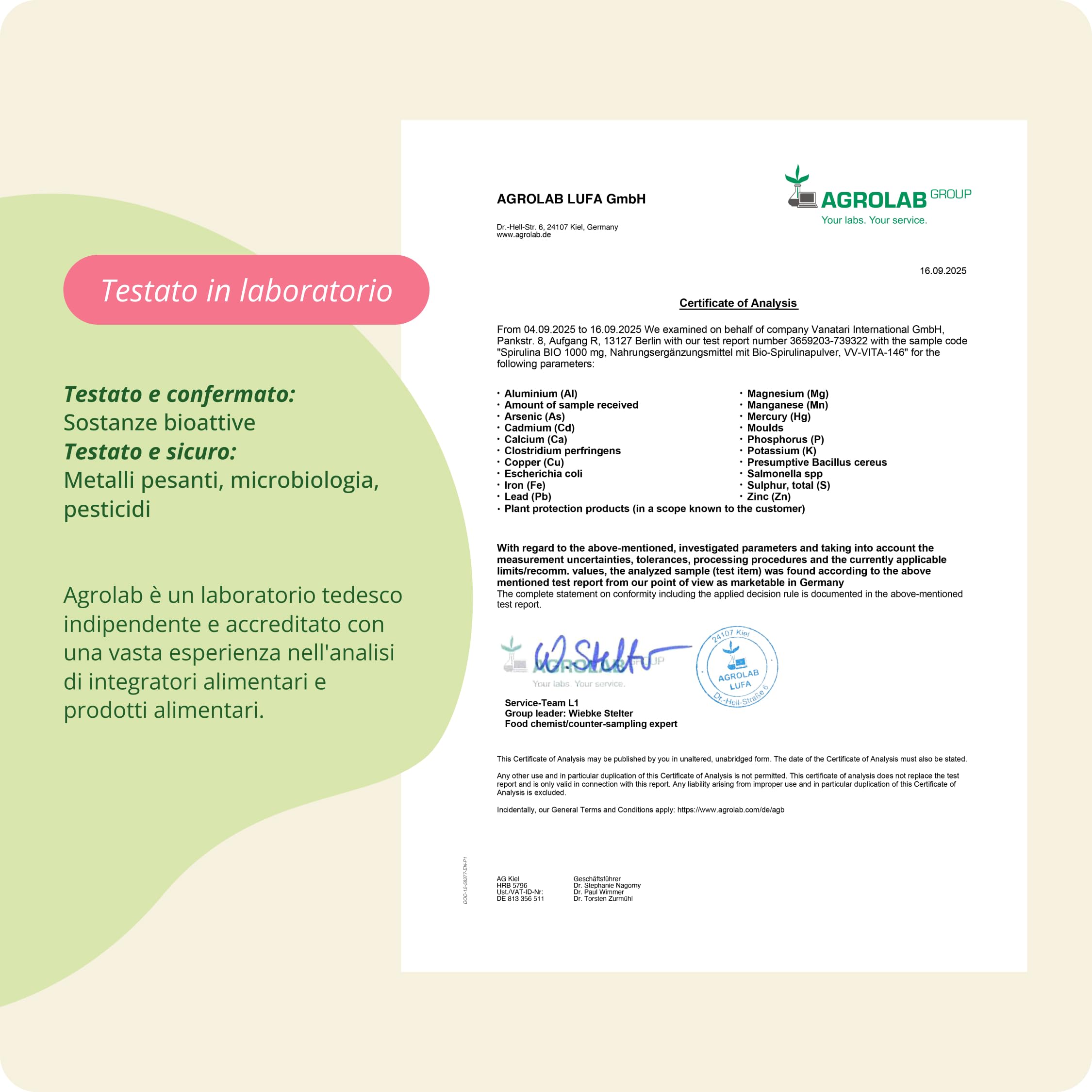 Spirulina Bio | 4.000 al giorno – 1.000 mg per compressa | 3,9% di Ficocianina | 100% Pura e Biologica | Alga Spirulin Platensis | Certificata in Laboratorio Tedesco | Vegavero®