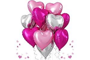 Hot Pink Silver Heart Balloons - Symbol of Love and Celebration