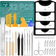 32 Vinyl Weeding Tool Kit with T-Shirt Guide Ruler Precision Craft Weeding Tools for Weeding Vinyl, Cameos, DIY Crafts Art Work Cutting, Hobby, Scrapbook, Sewing