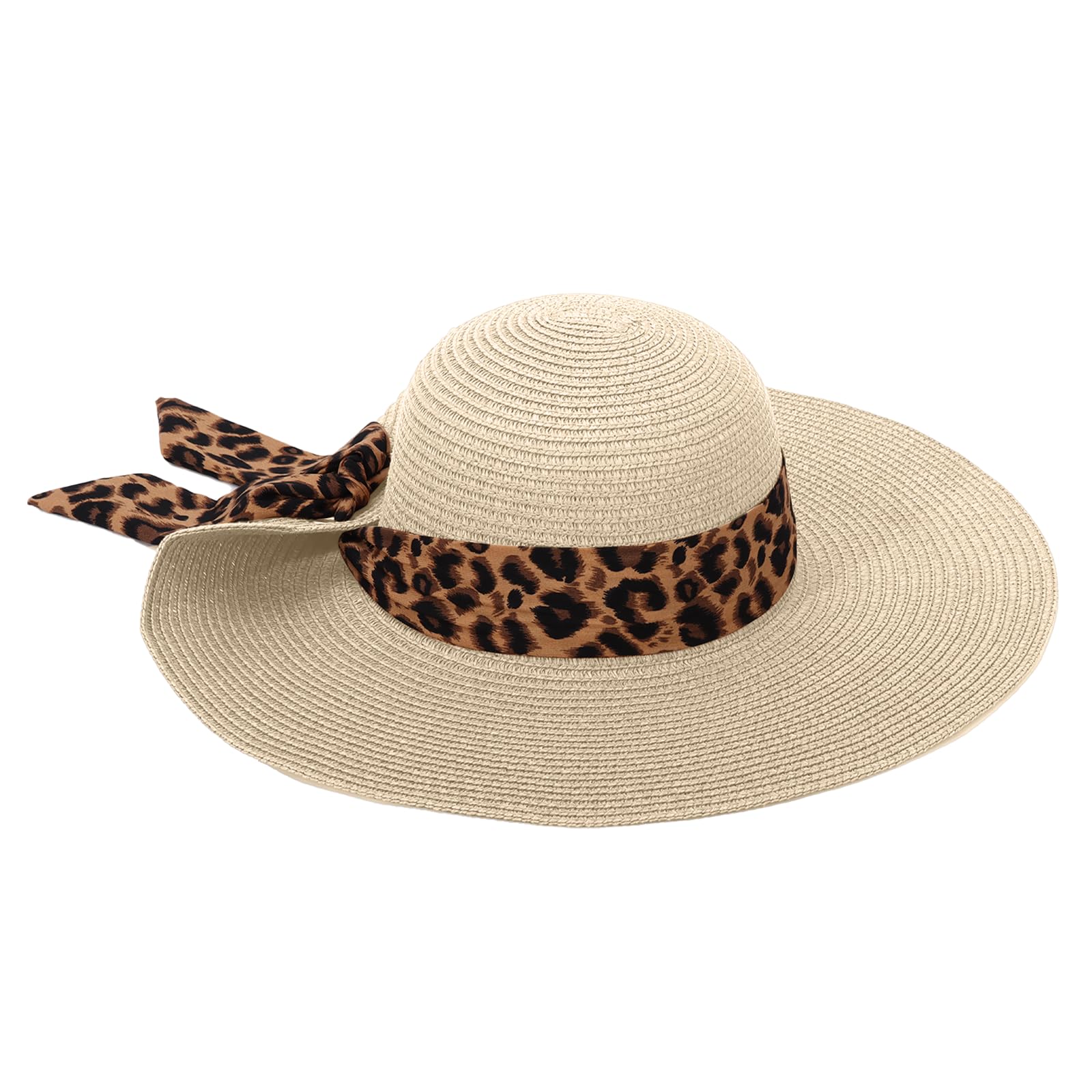 LY4U Damen Sonnenhüte UPF 50, Damen Charmanter Strohhut, Sommer Strandhut für Mädchen, Faltbarer Reisehut