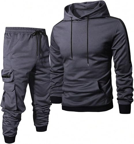 XINGJIAARTS Mens 2 Piece Outfits Fall Hoodie and Sweatpants Sets Casual Jogging 