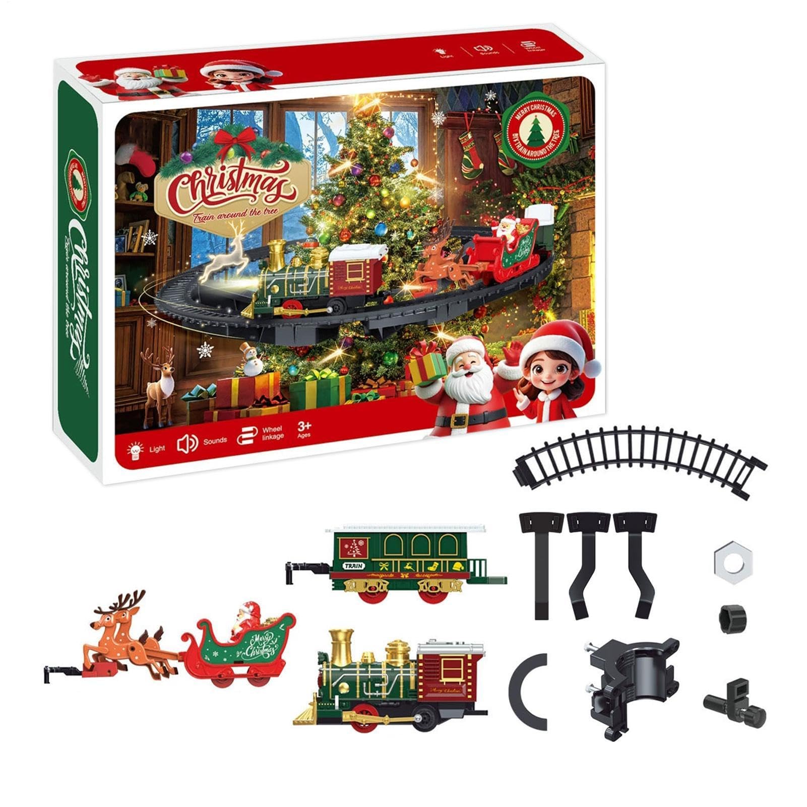 Set Trenino di Natale Locomotiva Vintage Interattiva con e Suoni