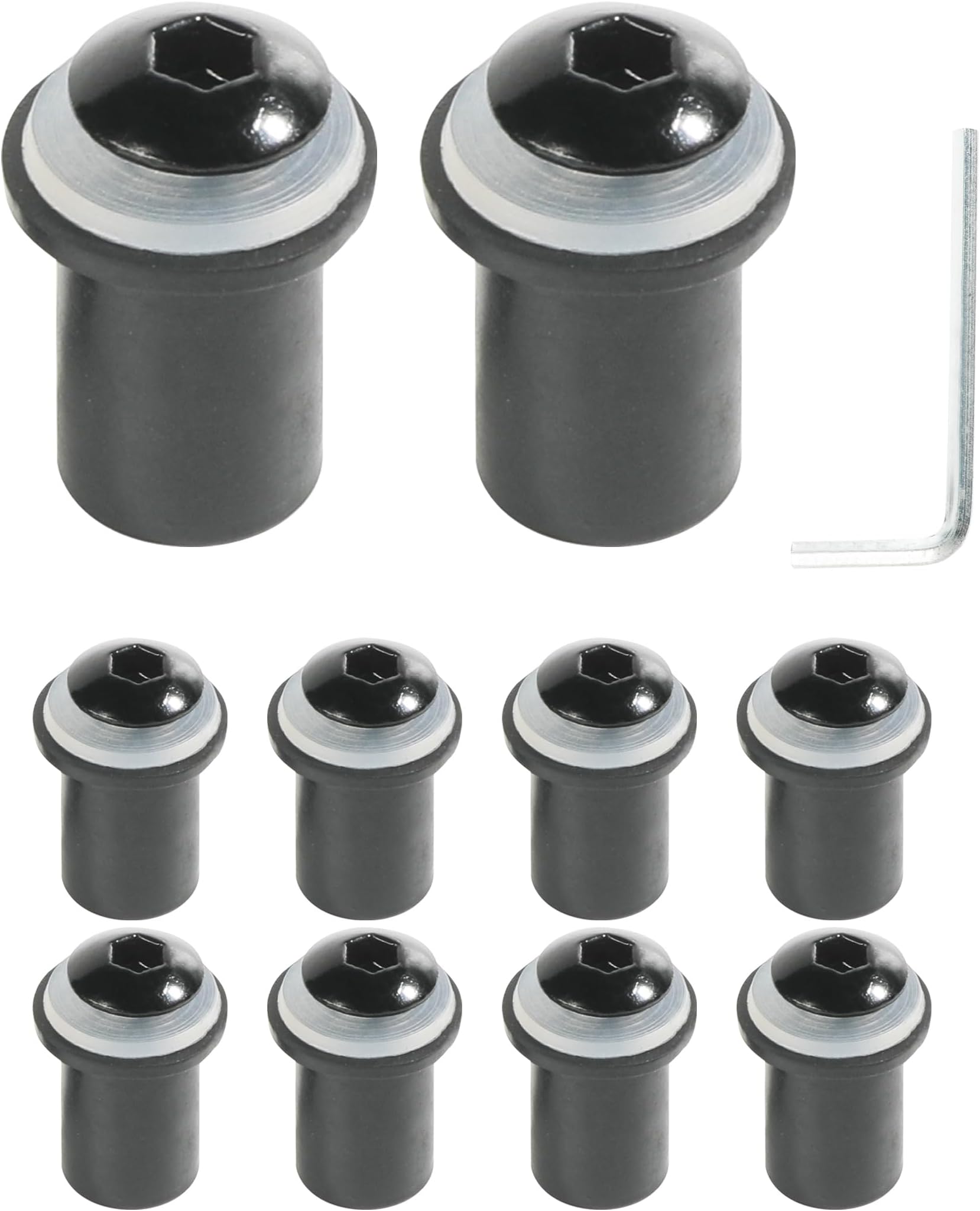 ESEWALAS 10PCS Windshield Screw,Motorcycle Windscreen Bolts Screws Kit,Car Accessories Motorbike Fairing Windscreen Screws Bolt Windshield Mounting Nuts,Used to Fix Motorcycle Fairings,Parts (Black)