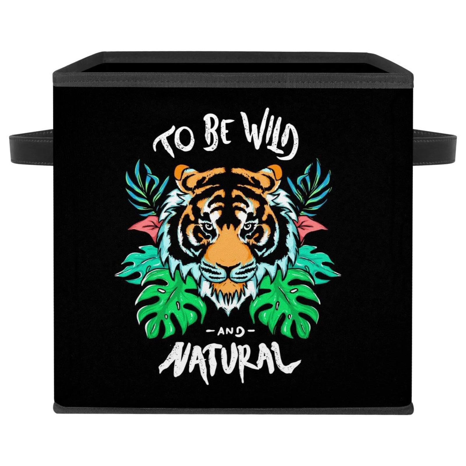 Boîte de rangement pliable tigre sauvage en tissu cube pour placard