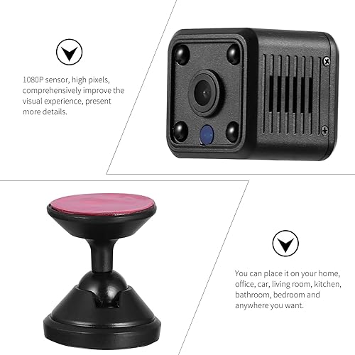 Miniatura 7 de HEALLILY 1080P Wireless HD Camera 155 Wide Angle Camera Mini Sensor Night Vision Camera Portable Security Camera