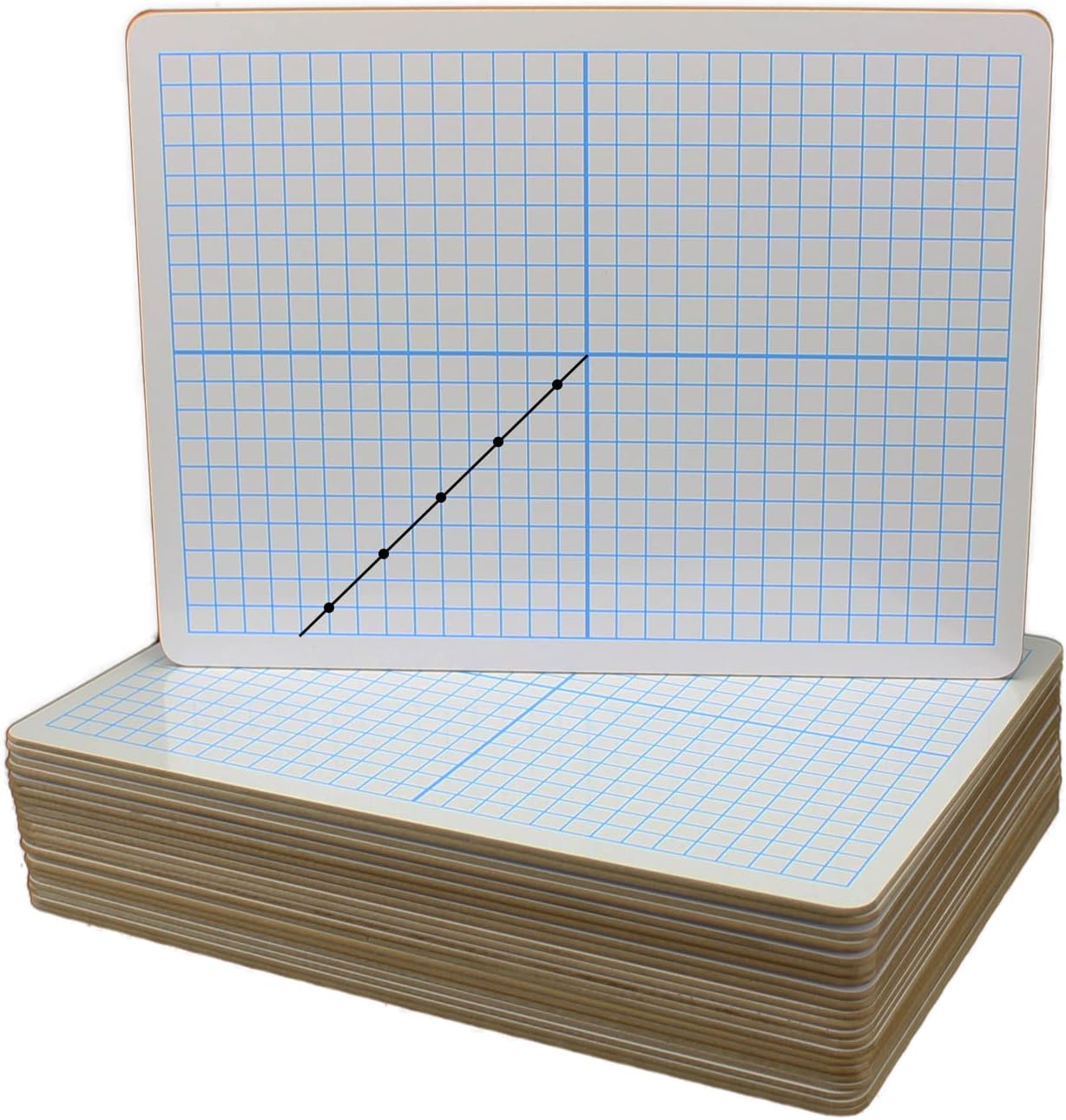 Flipside Products 9" x 12" XY Axis Two-Sided Dry Erase Boards 12 Pack, White Boards, Classroom Pack, Double Sided Lapboard for Class, Reusable for Group Participation, Bulk