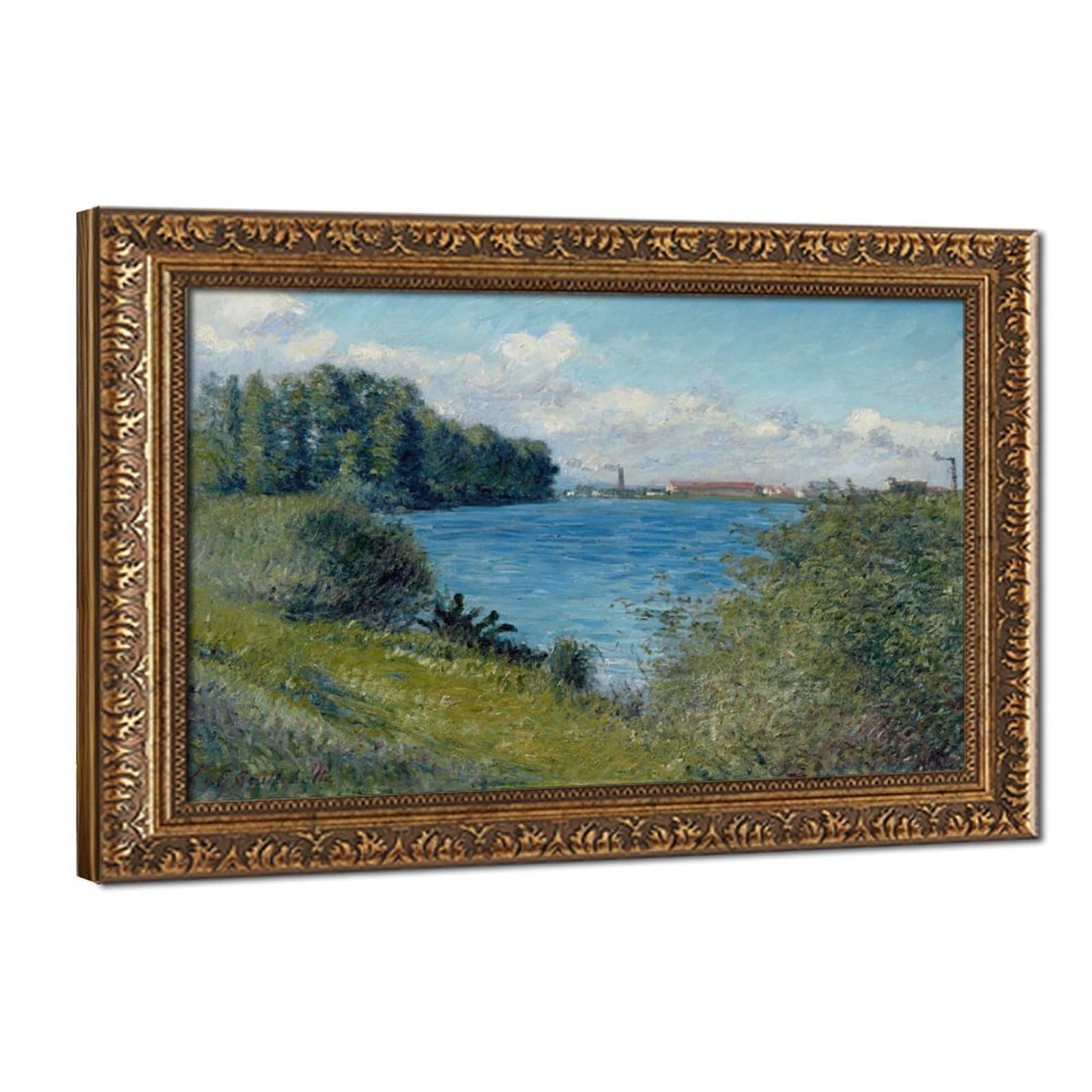 WCYB The Seine at Argenteuil by Gustave Caillebotte Posters Prints Canvas Deco Paintings Wall Art Hangable Frame 8" L X 12" W