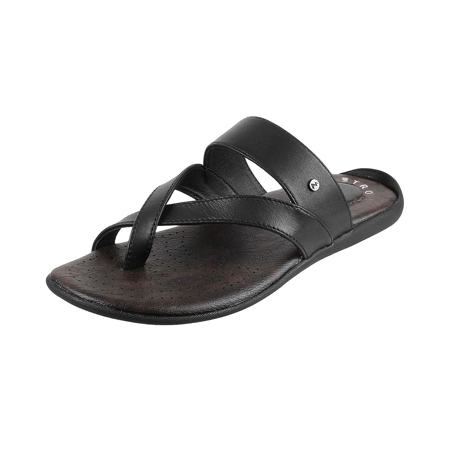 Metro Men Black Synthetic Chappals ( 16-77-11-45 ) Size ( 11 UK/India (45EU) ) (B083NKF1PK) Amazon Price History, Amazon Price Tracker