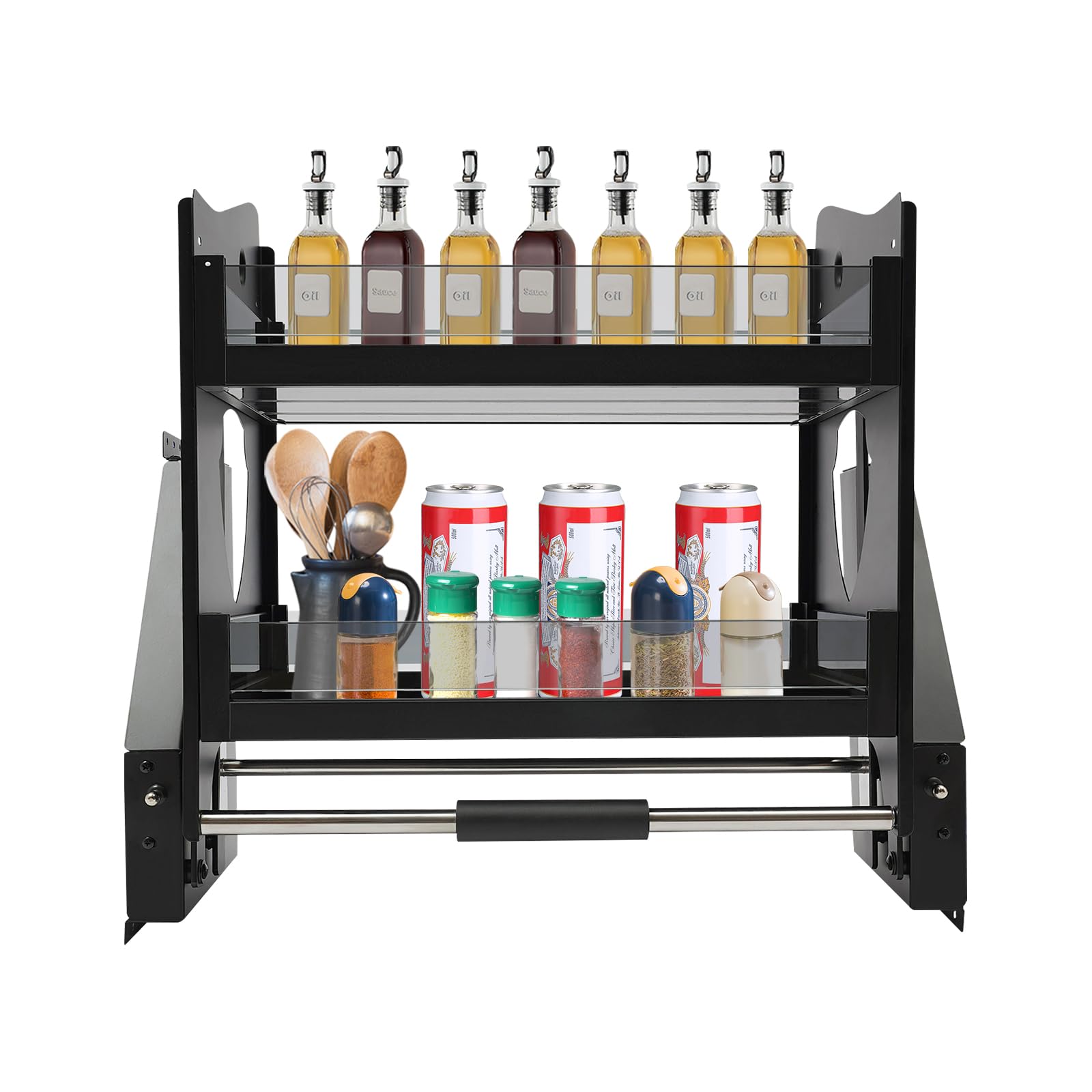 Étagère extractible réglable à double niveau pour optimiser l'intérieur de l'armoire