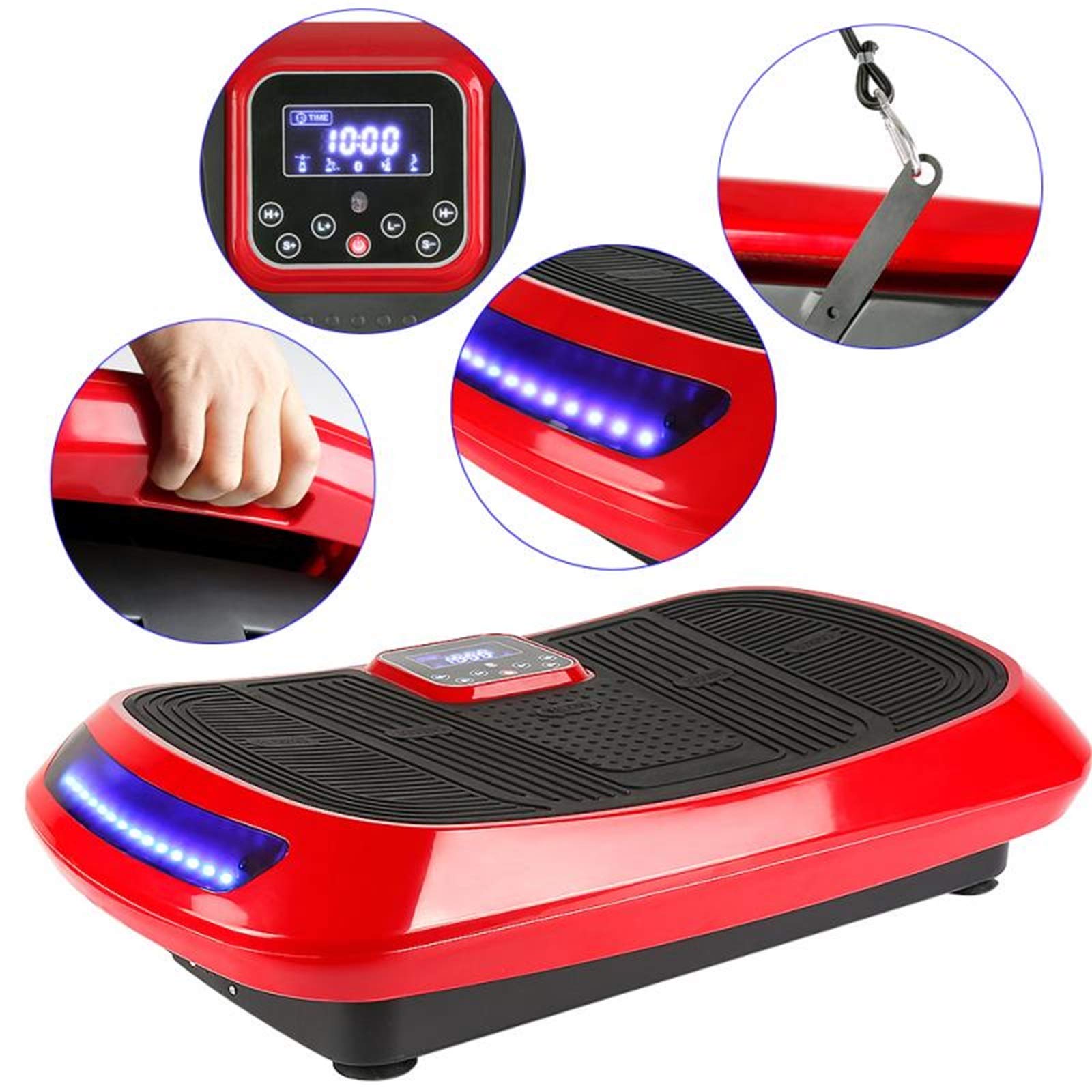 Pedana Vibrante -4D 220v 500w, attrezzo Fitness con Vibrazione - Mettiti in Forma, rimbocca e tonifica Il Corpo, Telecomando, Altoparlanti Bluetooth + Fasce di Resistenza