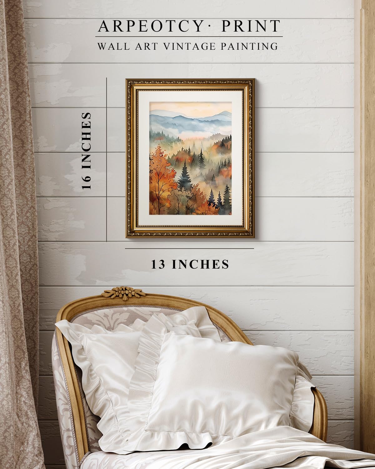 Amazon.com: ARPEOTCY Vintage Gold Framed Wall Art, 13x16 inch