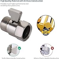 Vista 5 de Tenfe Válvula de control de flujo de agua, válvula de cierre de níquel cepillado para ducha de mano Válvula de apagado de presión de agua ajustable
