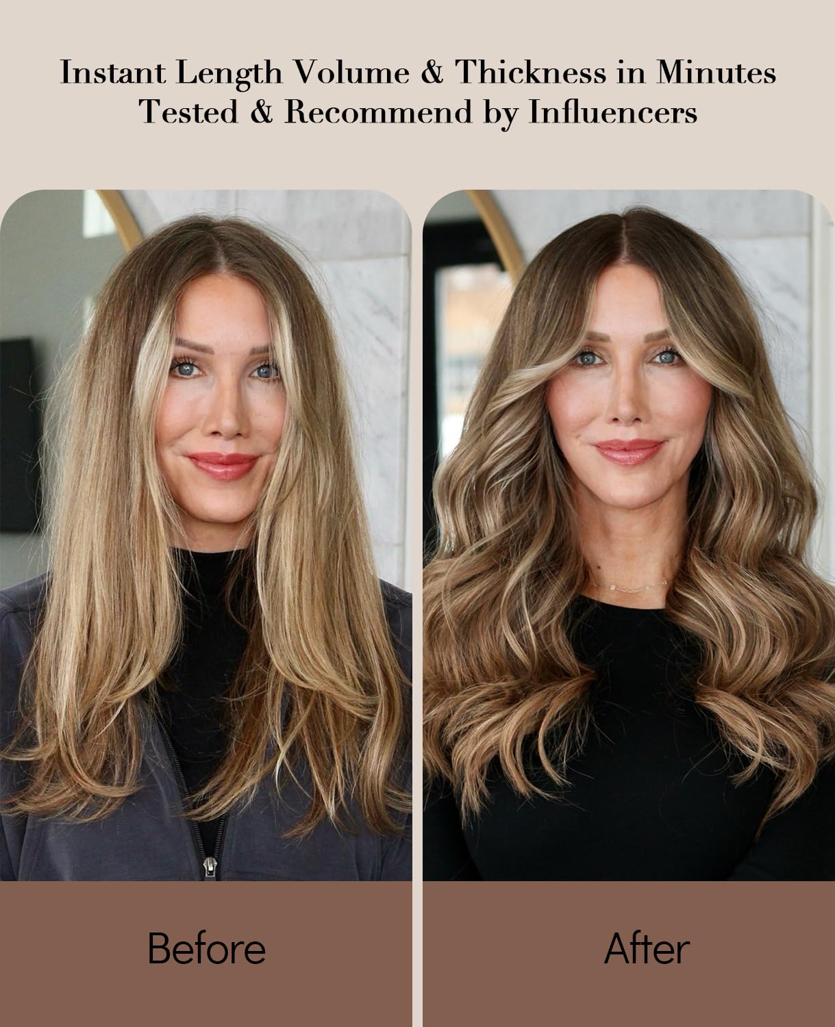 VINBAO Clip in Human Hair Extensions Silk Soft Remy Human Hair Color 4 Medium Brown Highlighted 27 Caramel Blonde Clip in Hair Extensions 18 inch 120 Gram 6 Pcs Double Weft (#4P27, 18'')