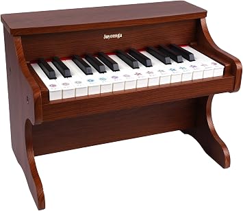 Kids Piano Keyboard - Wood 25 Keys Digital Piano for Kids, Wooden Musical Toy Instruments for Toddlers, Birthday Chirstmas Gifts for Boys Girls Children Beginner Walnut