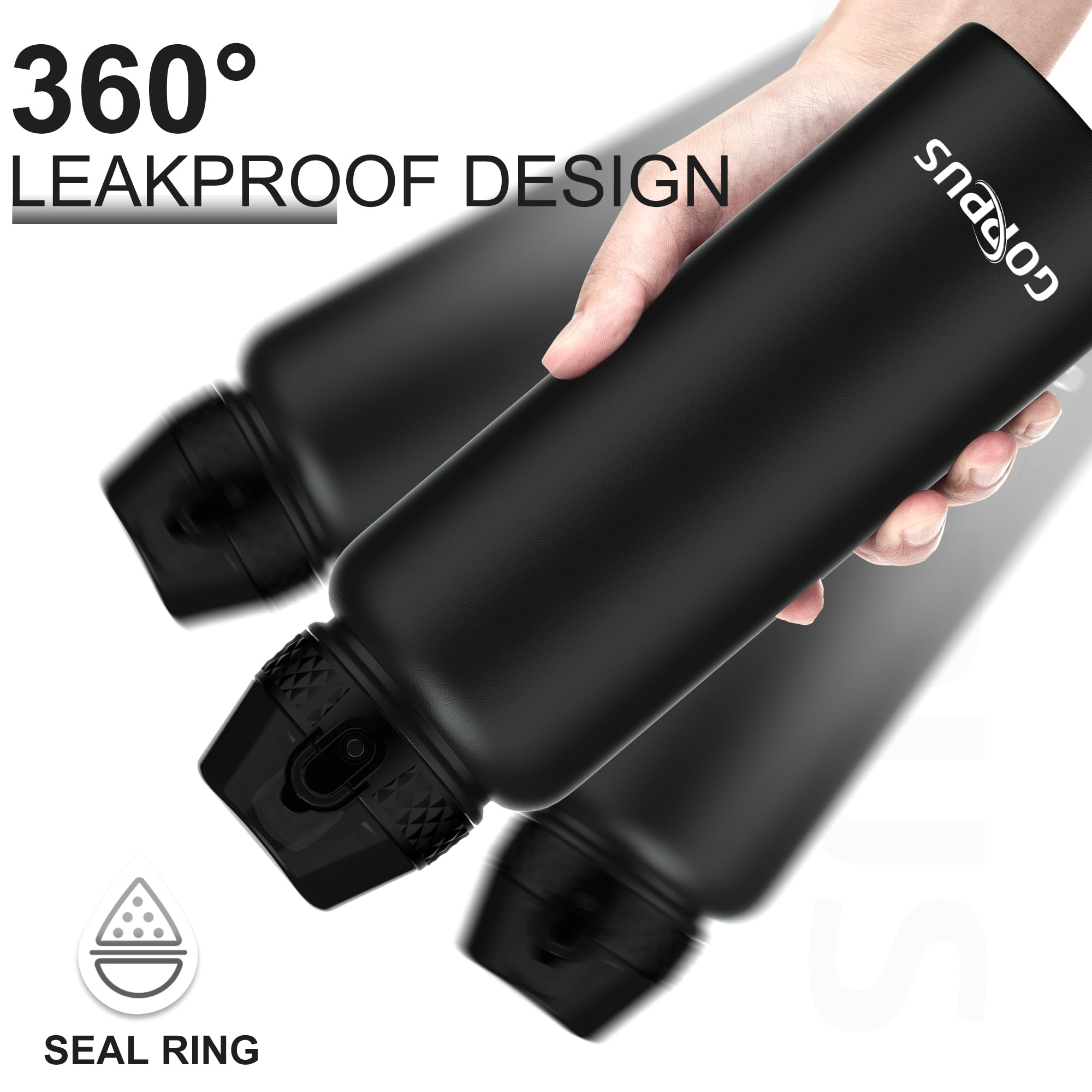 GOPPUS 1.2L/40oz Borraccia Inossidabile con Cannuccia Borraccia per Acqua Termica Fredda Borracce in Acciaio a Doppia Parete Borracce Isolate a Tenuta Stagna Borraccia per Adulti Flip Top
