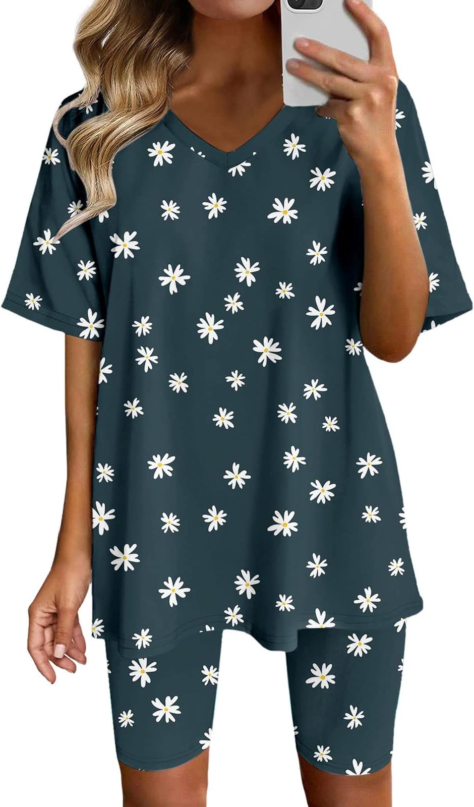 CheifayWomen 2 Piece Outfit Sets Short Sleeve Free Fashion Athletic Yoga Shorts Set Trendy Clothes Essentials Sets Outfits