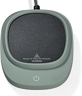 Mug Warmer for Coffee and Tea, Cup Warmer for Desk with Auto Shut Off,3 Temperature Settings, Smart Coffee Warmer Plate in Your Home & Office(Green)(No Mug)