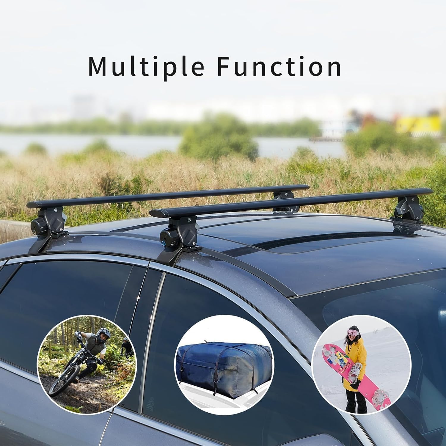 Crossbar Fit for Nissan Rogue 2021 2022 2023 2024 2025 Cross Bars Cargo Luggage Carrier Roof Rack Silver Without Side Rail 2PCS Aluminum Anti Theft