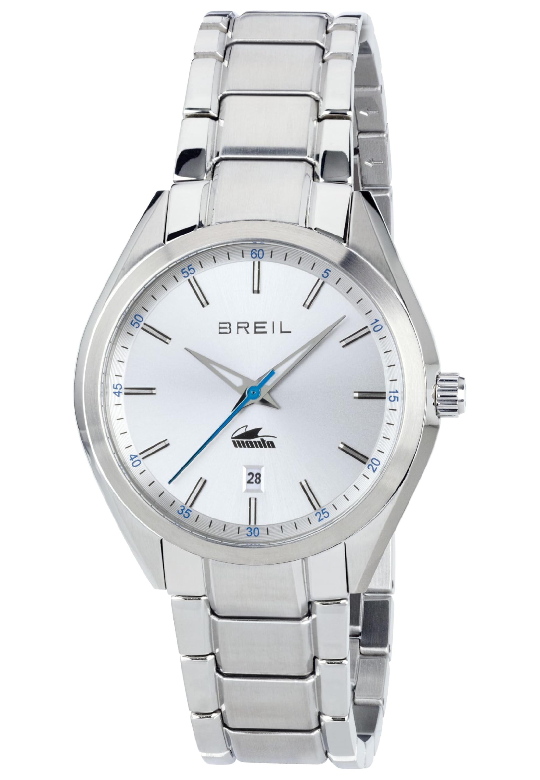 Breil, Collezione Manta Heritage, Orologio Uomo con Bracciale in Acciaio, Resistente All'Acqua, Movimento al Quarzo, Cassa 38 mm, Chiusura Diver con Pulsanti e Fermaglio di Sicurezza : Binda Italia