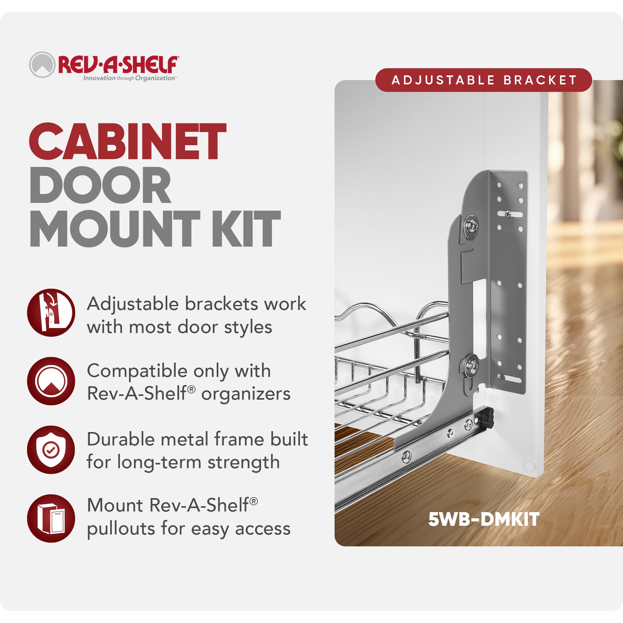 Rev-A-Shelf 5WB-DMKIT Kit de Montage de Porte en métal pour évier métallique et unités de Base