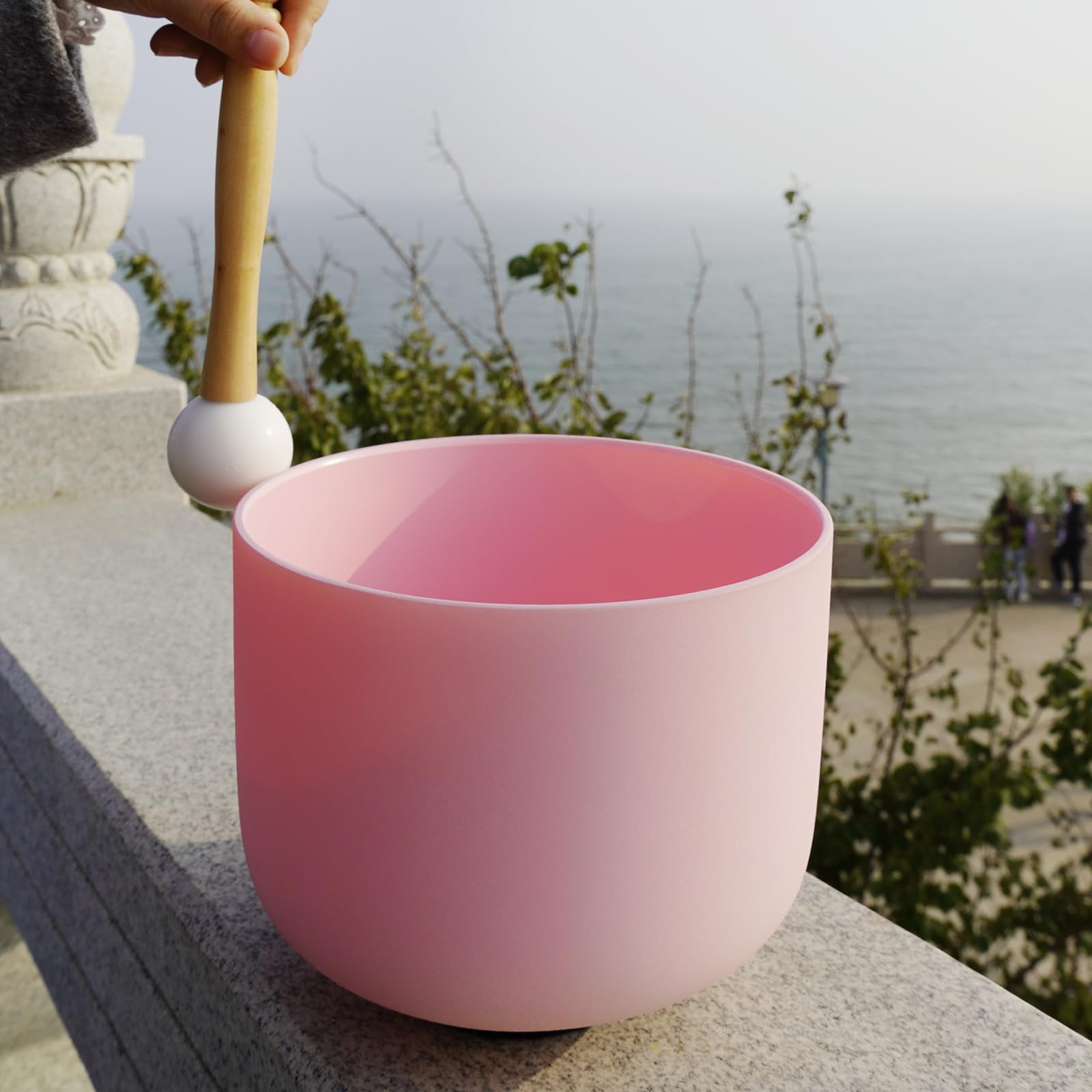 Hye-eun 432Hz Klangschalen Set – 3 Stück Aus Rosa Kristall, Mit Zubehör & Tragetasche