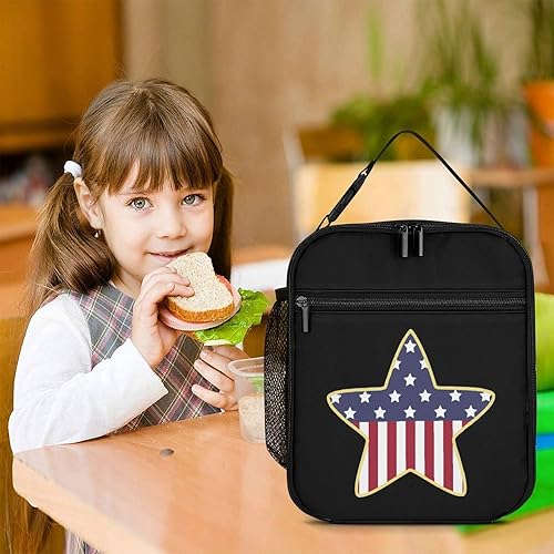 Miniatura 7 de American Flag Star Insulated Lunch Bag for Women Men Reusable Lunch Box Tote Bag for Work Travel