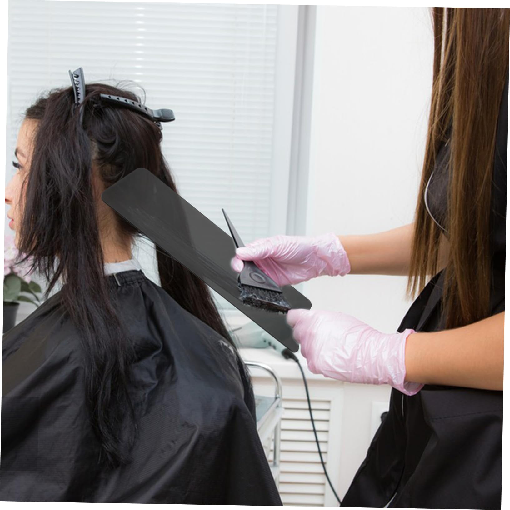 VOSAREA Planche de Teinture Facile à Utiliser Noir Accessoire Coloration Cheveux en Acrylique Outil Professionnel Pratique pour Coiffure pour Salon et Usage à Domicile