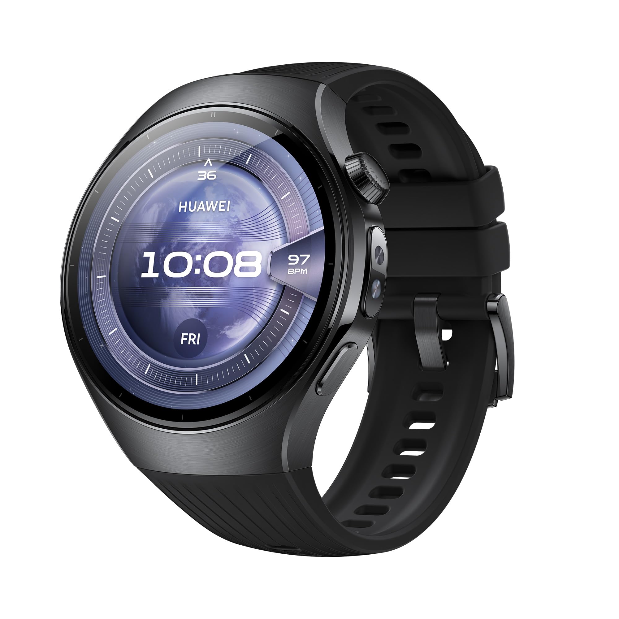 HUAWEIWATCH 5 Smart Watch – X-TAP Multi-Sensing Technology, Real-Time Fingertip Oxygen Measurement, Health Summary ESIM Support, Two Different Battery Modes, Compatible with iOS and Android, Black