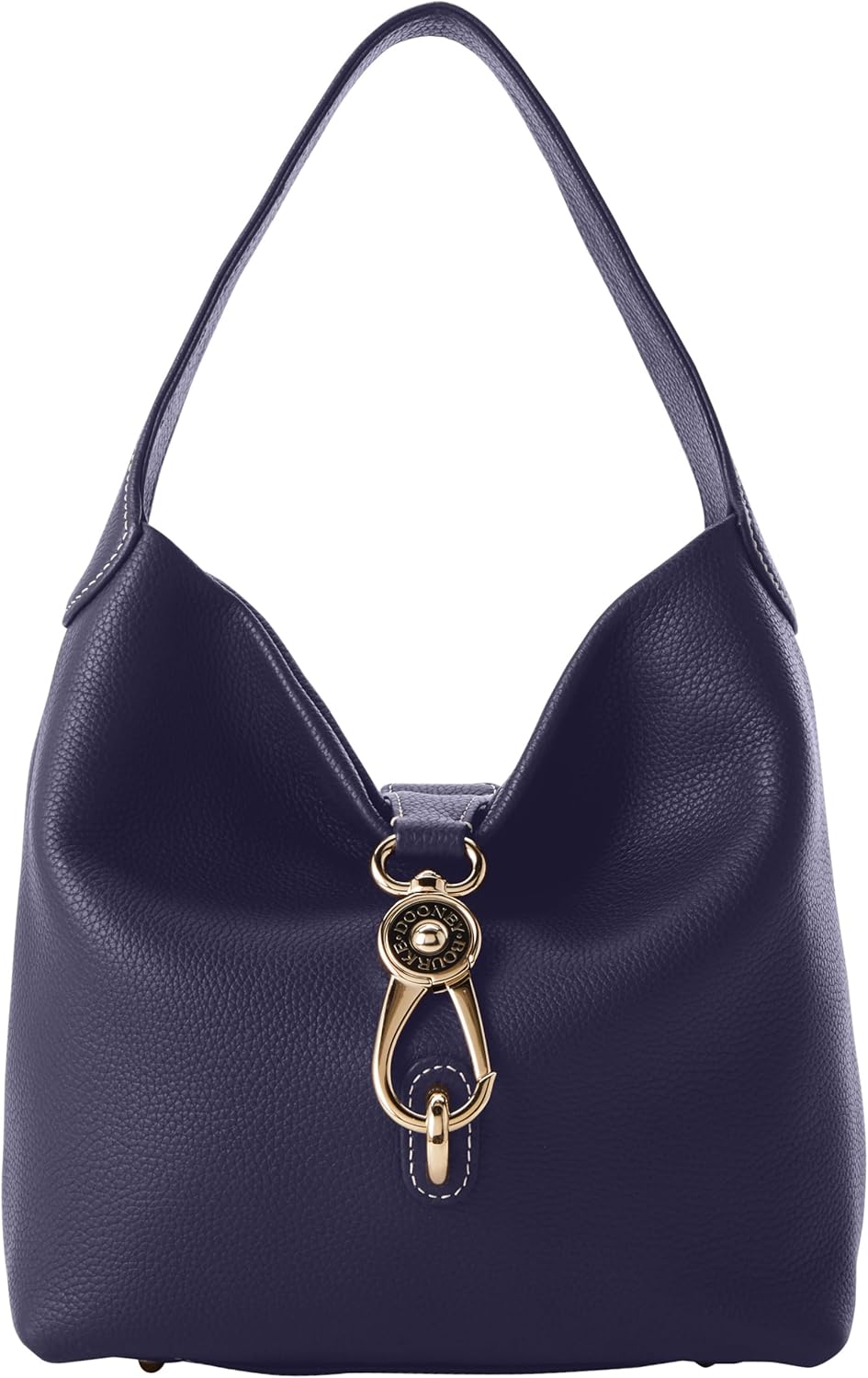 Dooney & Bourke Women's Small Logo Lock Sac Shoulder Bag in Pebble Grain Leather, with Signature Closure