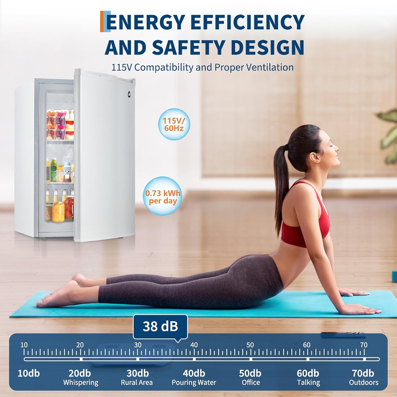 GarveeHome Upright Freezer, 3.0 Cu.Ft. Compact Mini Freezer with Reversible Single Door, 7 Adjustable Thermostat & 3 Removable Shelves, Ideal for Apartment, Dorm, Home, Office, White