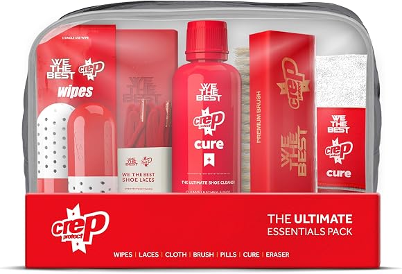 Crep Protect Ultimate Essentials Pack - Sneaker Cleaner, Suede & Nubuck Eraser, Premium Shoe Brush, Wipes